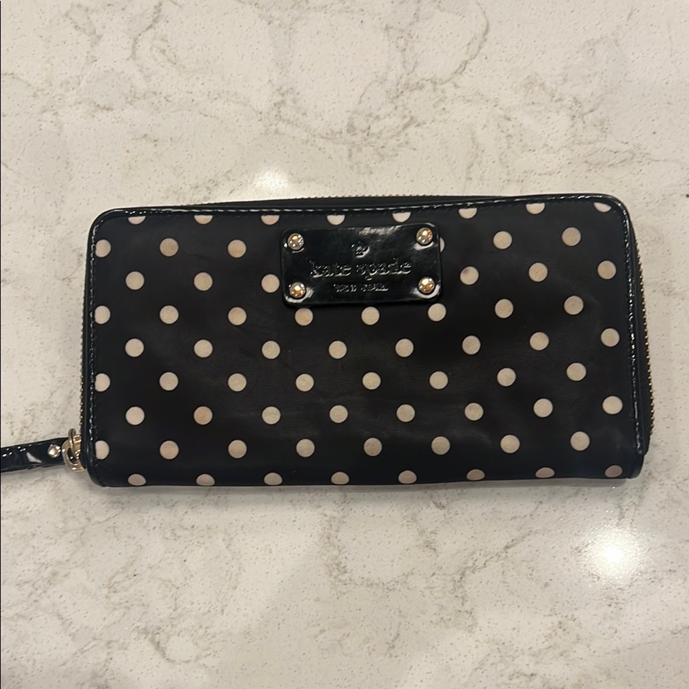 Kate Spade Black and Cream Polka Dot Wallet